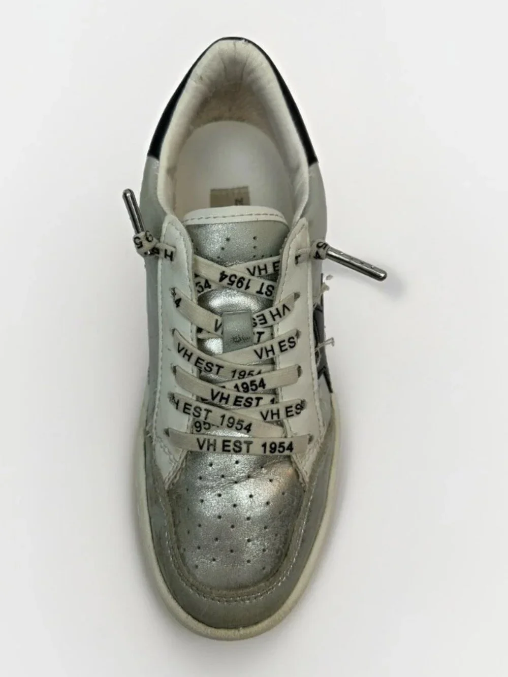⭐✨ Vintage Havana Cristo Sneakers Womens 5.5 Washed Silver Metallic Black Star